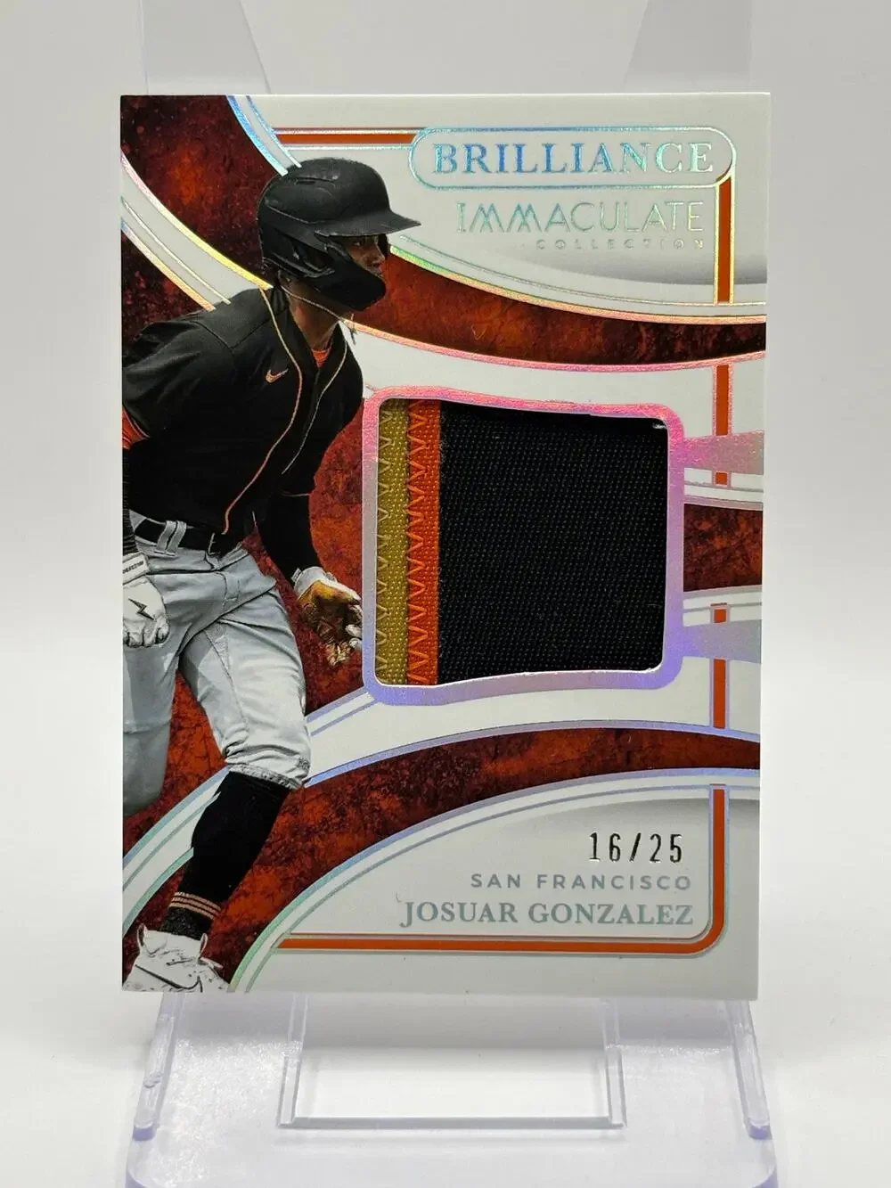 2026 Panini Immaculate Josuar Gonzalez 3 Color Jersey Patch 16/25 SP SF Giants